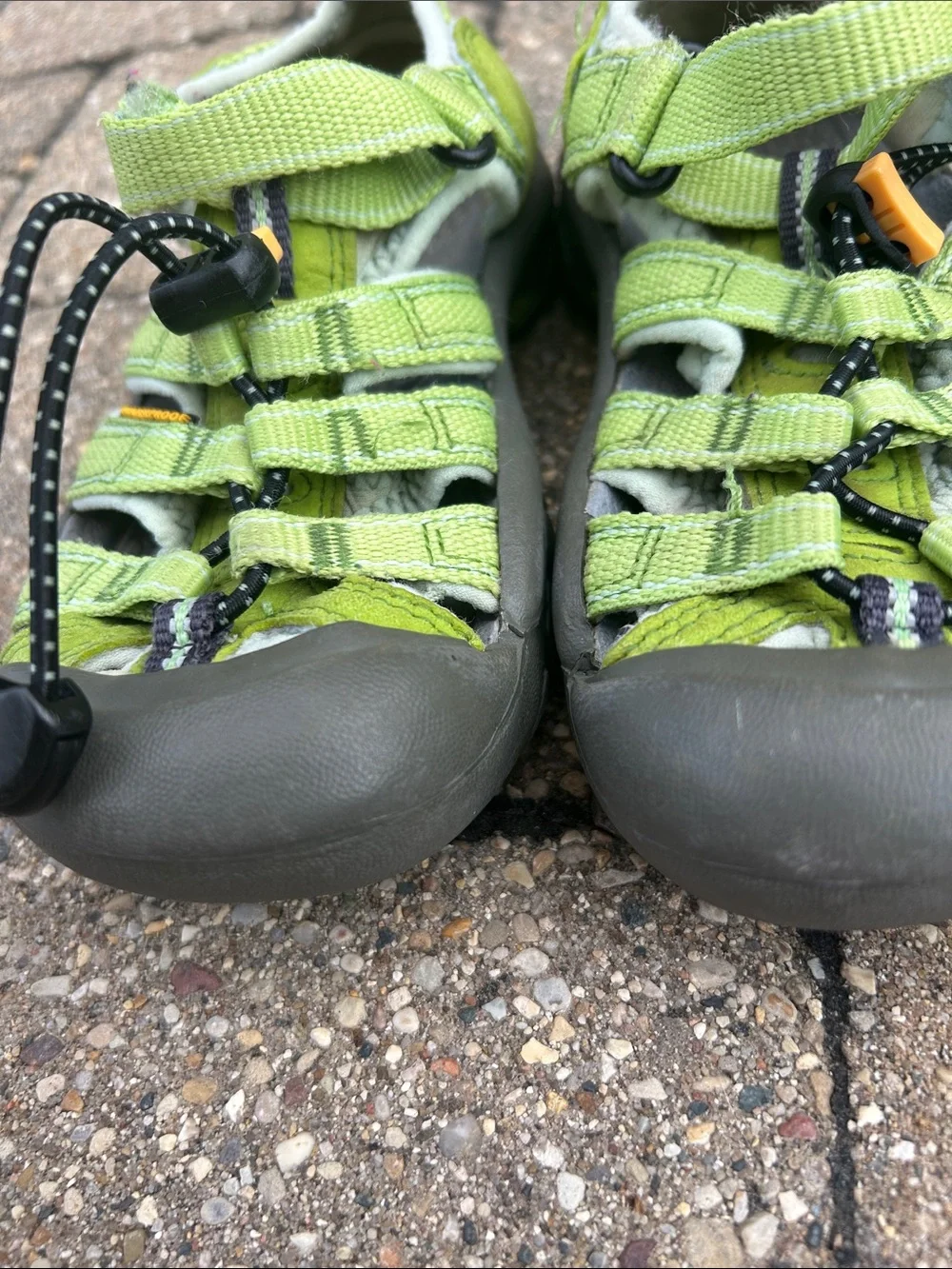 Keen Kids Lime Green and Gray Closed-Toe Outdoor Sandals